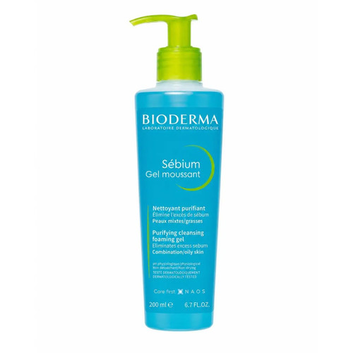 ژل شوینده و پاککننده صورت بایودرما سبیوم، پوست چرب و مختلط۲۰۰میل| bioderma Sébium Gel Moussant 200ml